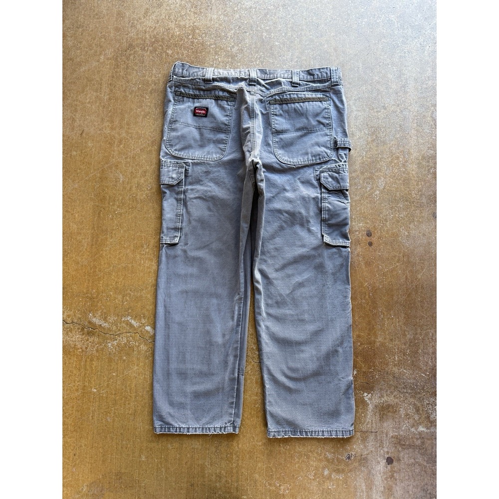 Wrangler Ripstop Faded & Distressed Work Workwear Gray Pants 40Wx30L